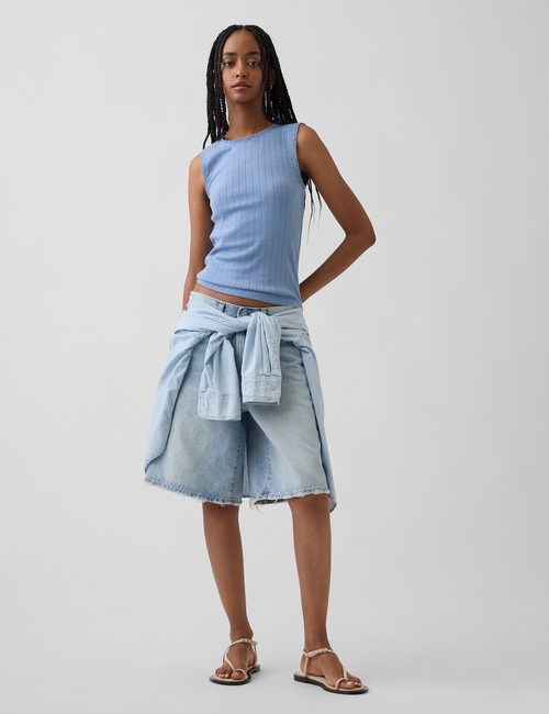 Pointelle Shell Tank Top