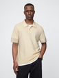 Textured Crochet Polo Shirt