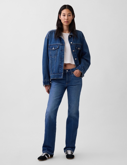 Mid Rise Relaxed Straight Jeans