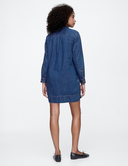 Western Denim Mini Shirtdress
