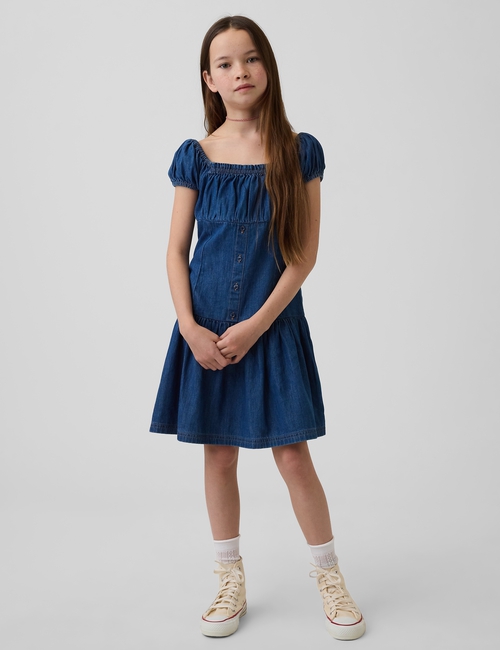 Kids Denim Drop-Waist Dress