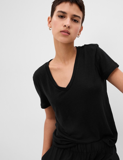 Linen-Blend T-Shirt