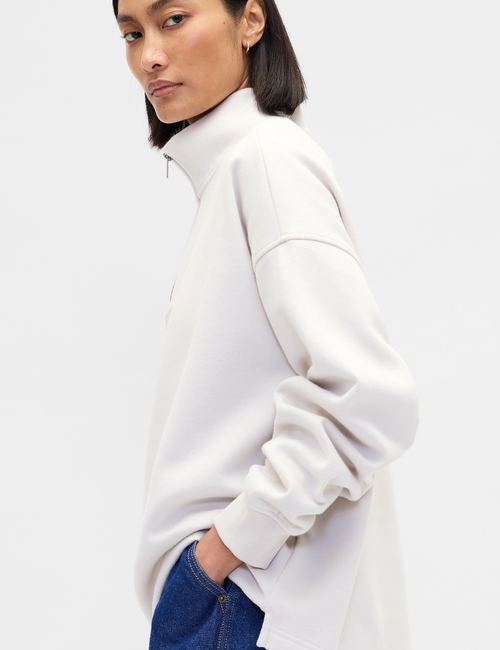 VintageSoft Oversized Logo Quarter-Zip Pullover