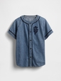 Kids Denim Logo Baseball Jersey