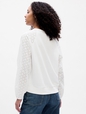 Relaxed Eyelet Crewneck Sweatshirt