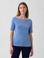 Modern Ribbed Boatneck T-Shirt