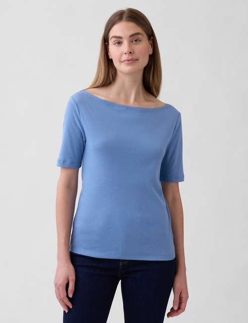Modern Ribbed Boatneck T-Shirt