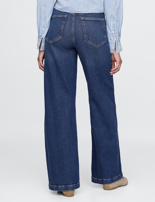 Curvy High Rise Stride Wide-Leg Jeans
