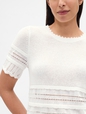 SS LINEN POINTELLE TOP