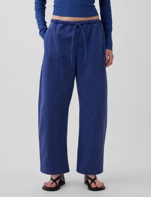 Poplin Easy Double-Knee Barrel Pants
