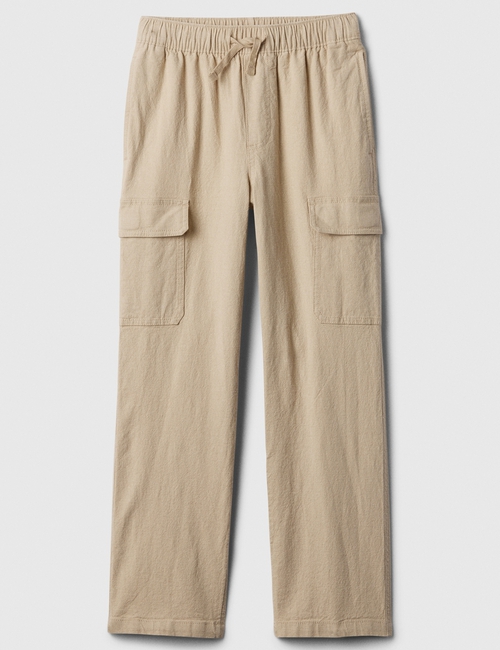 Kids Linen-Blend Pull-On Cargo Pants