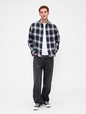 V-LS BOXY FLANNEL