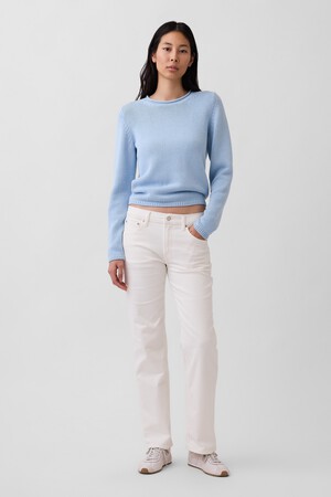 Mid Rise Relaxed Straight Jeans