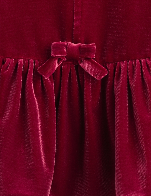 LS VELOUR DBL BOW PEPLUM TOP