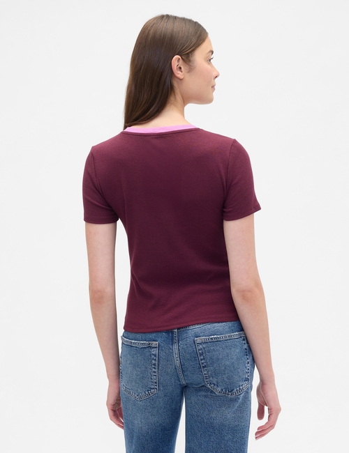 FRCH SS MOD RIB ABBRV TEE