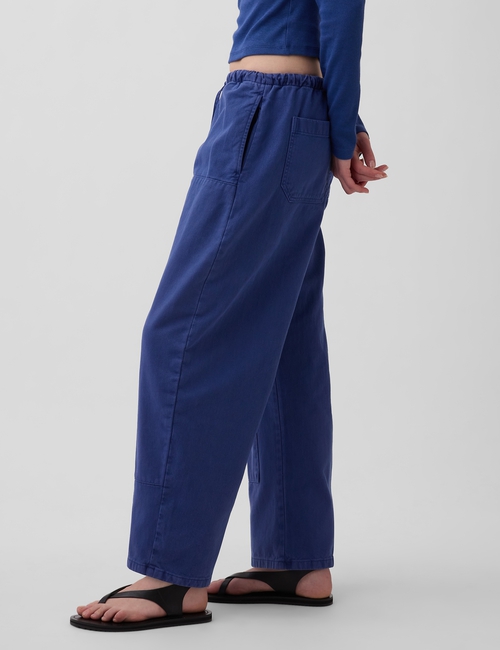 Poplin Easy Double-Knee Barrel Pants