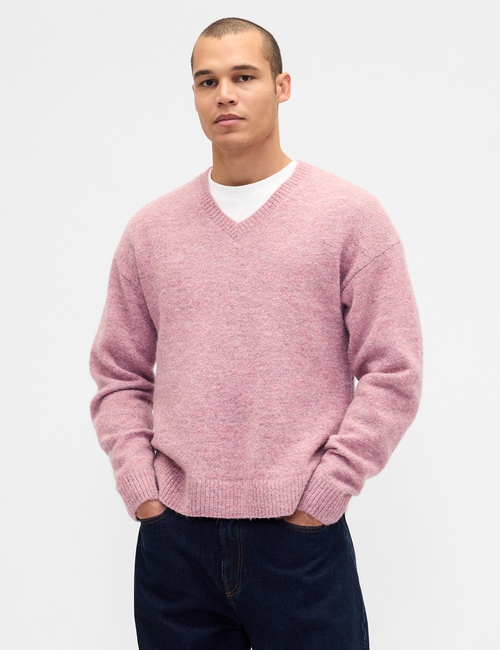 Relaxed V-Neck Crop Sweater