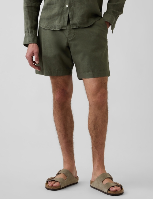 7.5" Linen-Cotton Shorts