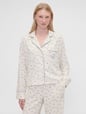 GAP X SUMMER FRIDAYS PJ FLANNEL TOP SCRIPT LOGO BO
