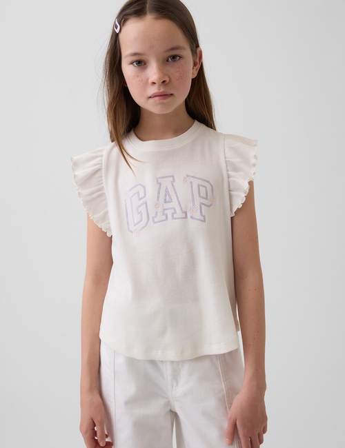 Kids Arch Logo Ruffle T-Shirt