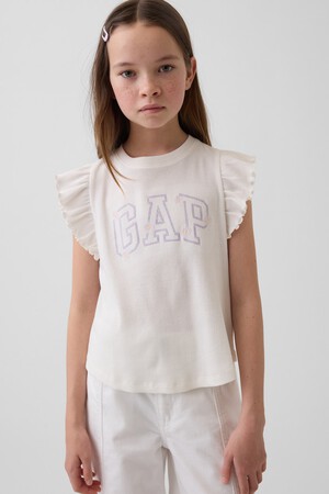 Kids Arch Logo Ruffle T-Shirt