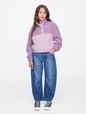 Kids Recycled Relaxed Sherpa Quarter-Snap Sweatshirt