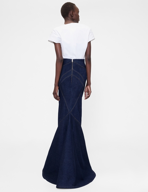 GapStudio High Rise Seamed Denim Maxi Skirt