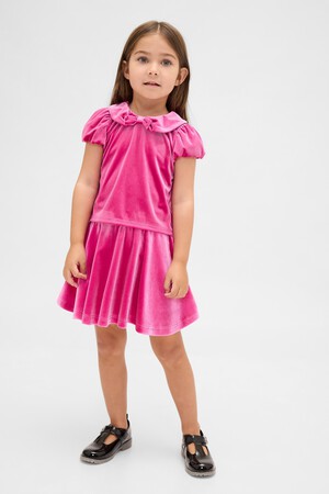 NOV VELOUR BOW SKIRT SET