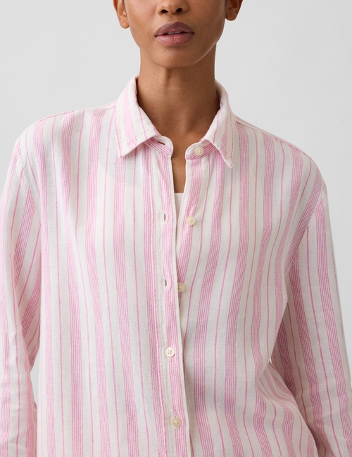 Linen-Blend Easy Shirt