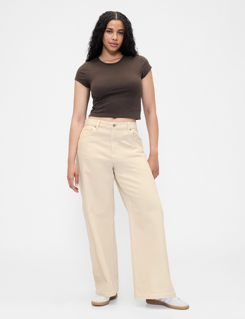 High Rise Stride Wide-Leg Jeans