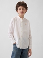 Kids Linen-Cotton Banded Collar Shirt