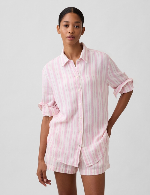 Linen-Blend Easy Shirt