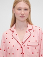 GAP X SUMMER FRIDAYS PJ FLANNEL TOPSTRIPE HEARTS