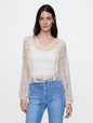 Recycled Lace Ruffle Top