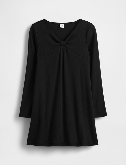 LS BOW RIB DRESS