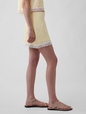 Linen-Blend Lace-Trim Mini Skort