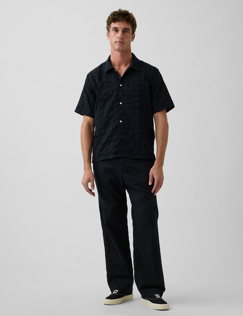 Linen-Cotton Relaxed Taper Pants