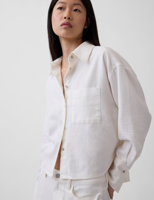 LS STRAIGHT HEM SHIRT - FAUNA TWILL