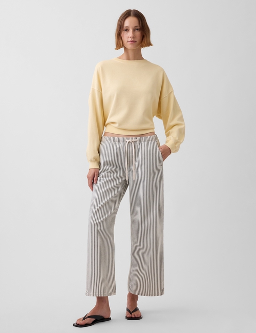 Low Rise '90s Loose Easy Crop Stripe Jeans