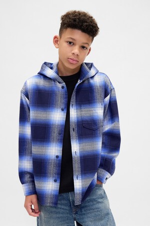HOODED FLANNEL SHIRT