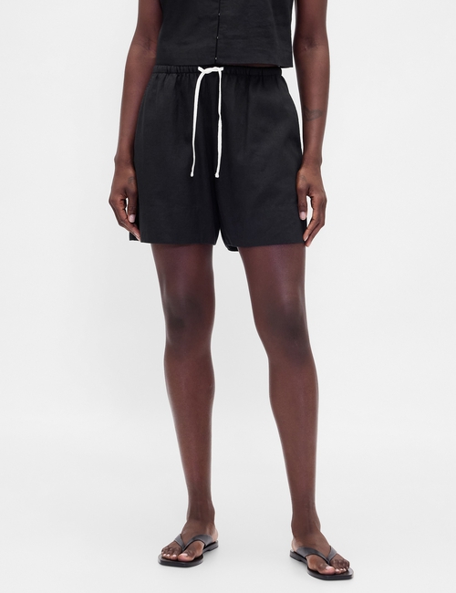 Linen-Blend Easy Shorts