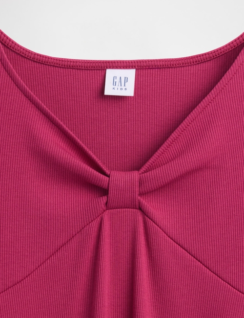LS BOW RIB DRESS