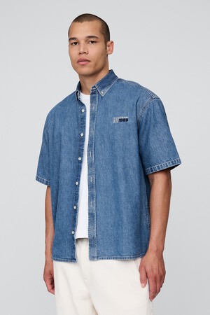 Logo Denim Big Shirt