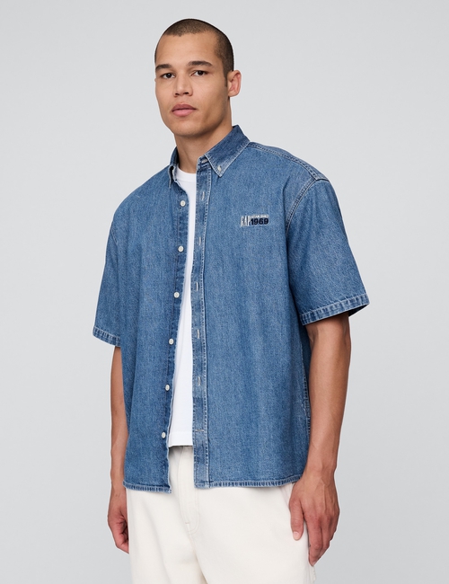 Logo Denim Big Shirt