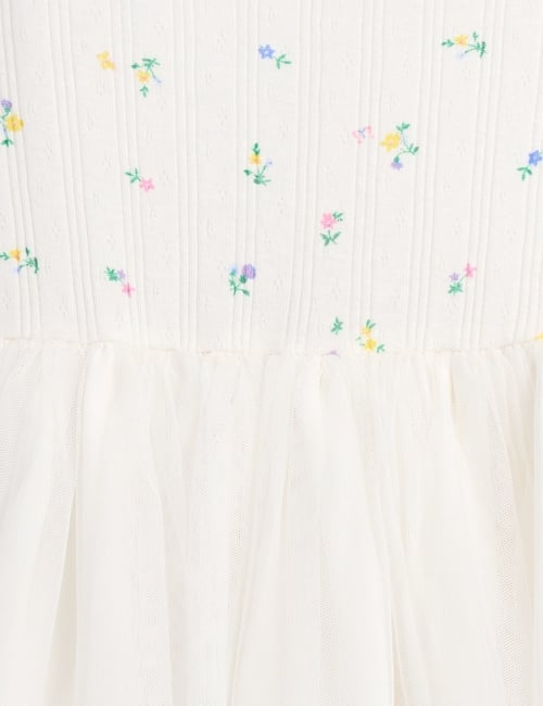 Baby & Toddler Pointelle & Tulle Mixed Media Dress