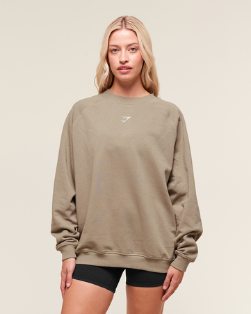 سويت شيرت ترينينغ بقصة فضفاضة صوف