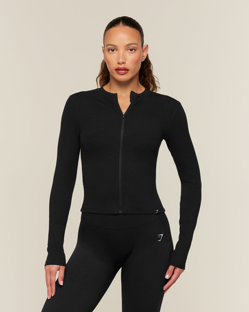 Power Rib Zip Through