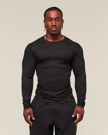 تيشيرت بأكمام طويلة قماش مضلع