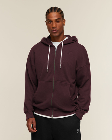 Campus Crest Zip Through Hoodie