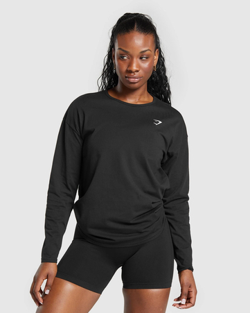 Lifting Oversized Cotton Long Sleeve Top